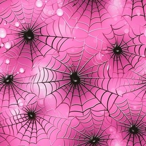 Girly Spider Webs pink black 
