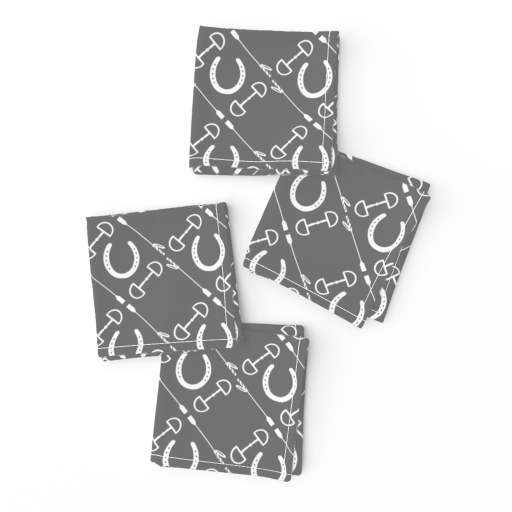 Equestrian White on Dark Gray (Small)