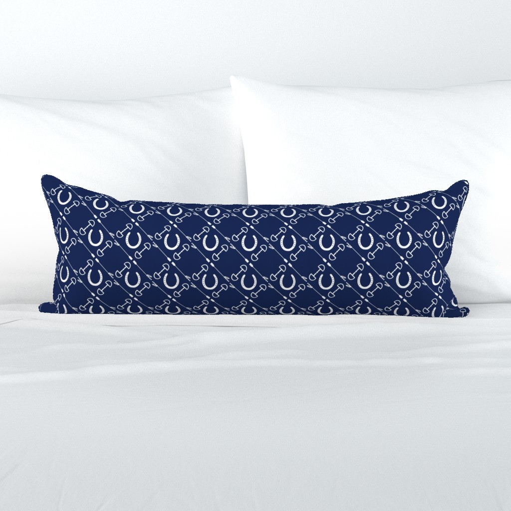 Equestrian White on Navy (Small)