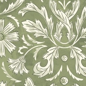 French Country in sage green and off white_12x12