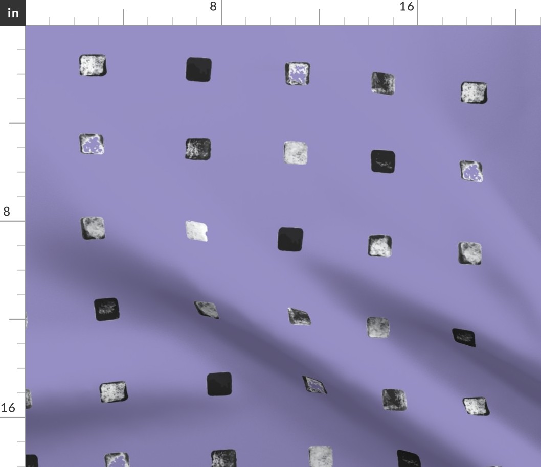 Midi - Bold Polka Dot Squares Collage - Lilac Purple