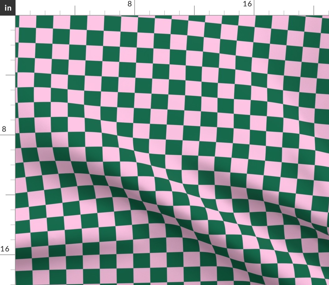Checkerboard - pink and green