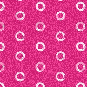 Bold Rings & Dots Collage with Concrete Texture - Pinks