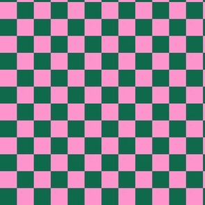 Checkerboard- hot pink and green