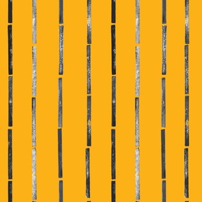 Midi - Bold Stripes Collage & Block Print - Orange
