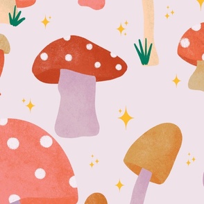 Earthy Pastel Mushrooms