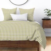 Olive Green Warm Neutral Gingham Plaid French Country Table Linens