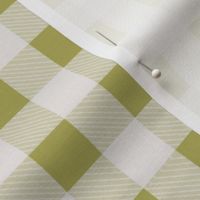 Olive Green Warm Neutral Gingham Plaid French Country Table Linens