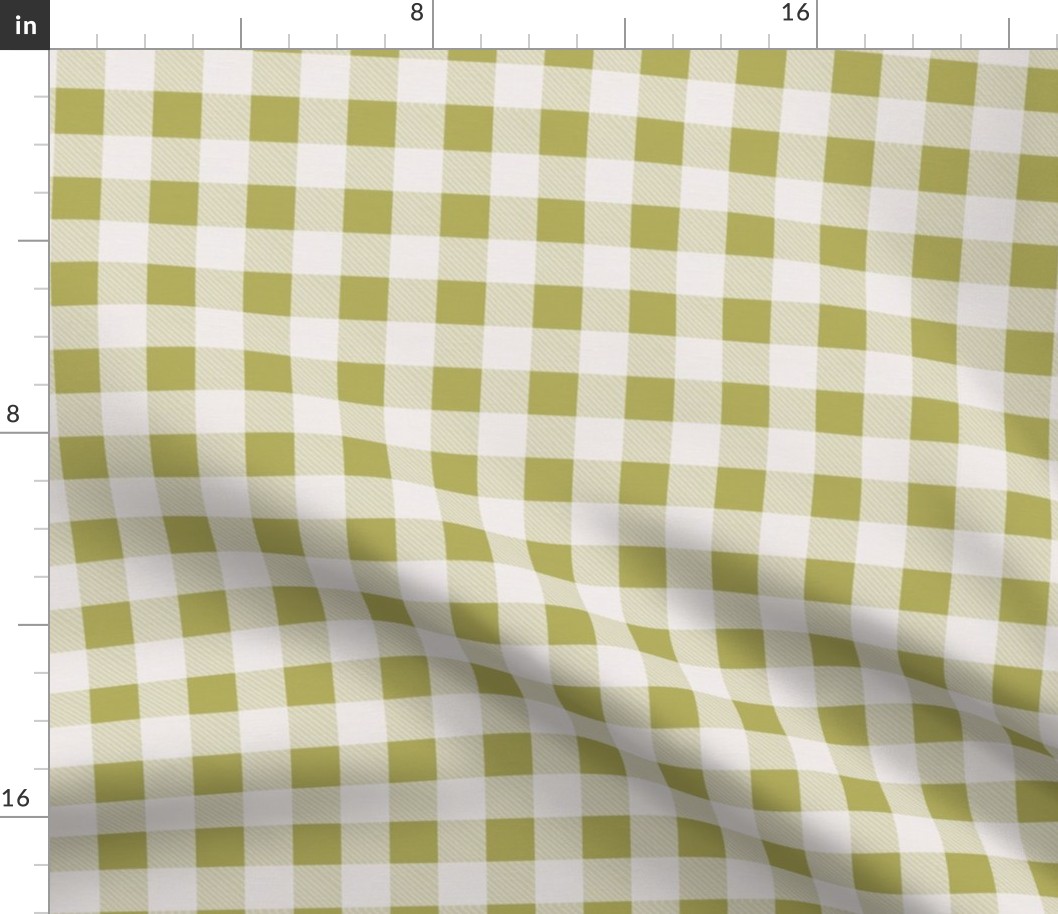 Olive Green Warm Neutral Gingham Plaid French Country Table Linens