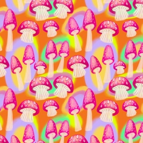Psychedelic Mushrooms Fabric, Wallpaper and Home Decor | Spoonflower