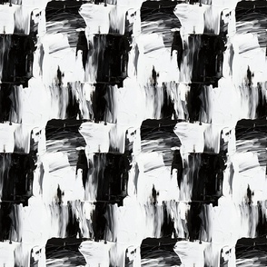 Impressionist Checkers: Black and white paint