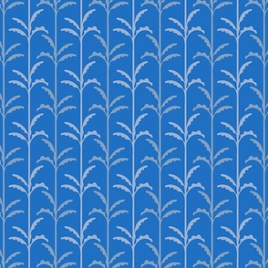 LEAFY Simple Botanical Cottagecore Leaf Stripes in French Country Blue - SMALL Scale - UnBlink Studio by Jackie Tahara