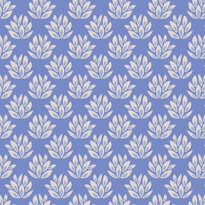 THICKET Simple Bush Cottage Botanical in French Country Blue and White on Periwinkle Purple - SMALL Scale - UnBlink Studio by Jackie Tahara