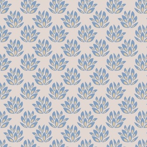 THICKET Simple Bush Cottage Botanical in French Country Blue White Deep Cream - SMALL Scale - UnBlink Studio by Jackie Tahara