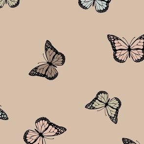 Butterflies on brown 
