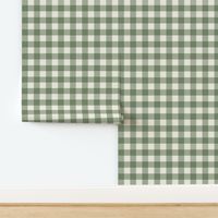 1.5" Gingham: Dark Sage Gingham Check, Sage Green Buffalo Check, Buffalo Plaid