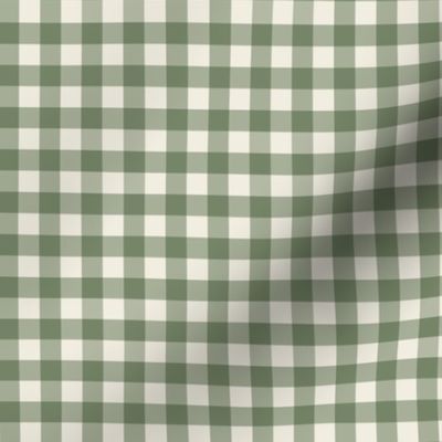 3/8" Gingham: Dark Sage Gingham Check, Sage Green Buffalo Check, Buffalo Plaid