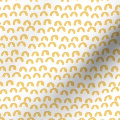 Boho Yellow Retro Rainbows Pattern