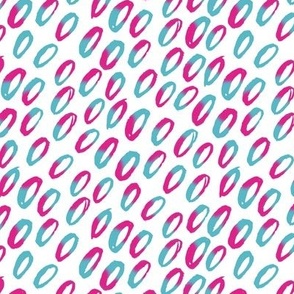 Malibu Pink Blue Circles Retro Pattern