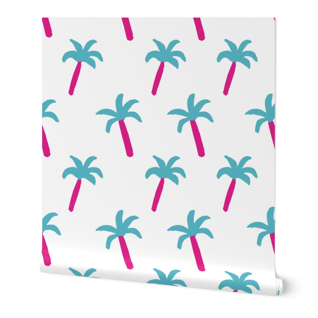 Malibu Palm Trees - Pink and Blue