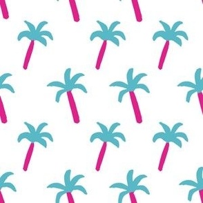 Malibu Palm Trees - Pink and Blue