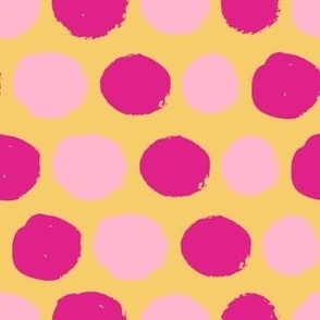 Retro Pink Dots on Yellow