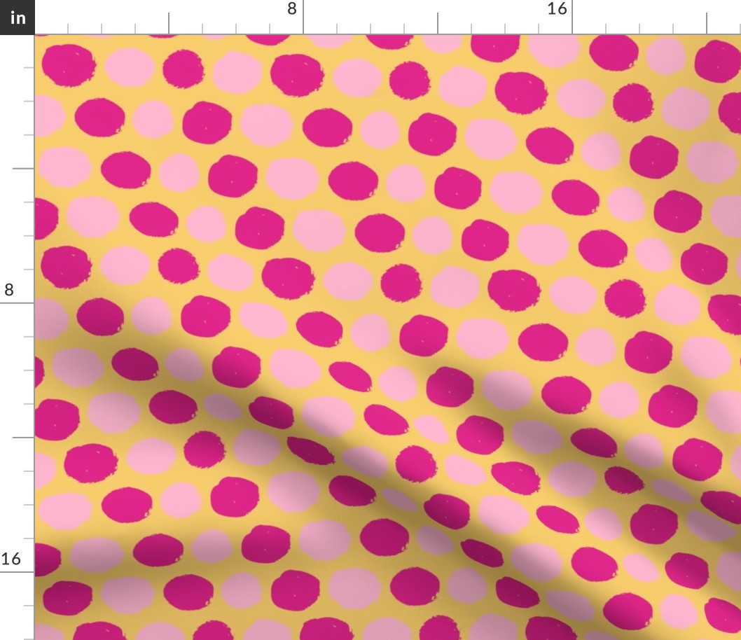 Retro Pink Dots on Yellow