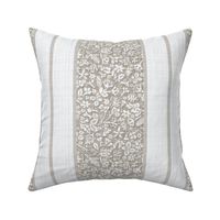 French Country Floral Linen greige