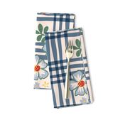 French Country Floral Plaid - Large - Blue
