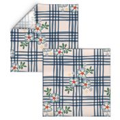 French Country Floral Plaid - Large - Blue