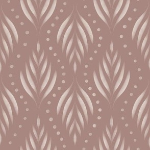 Dots and Fronds _ creamy white_ dusty rose pink _ traditional