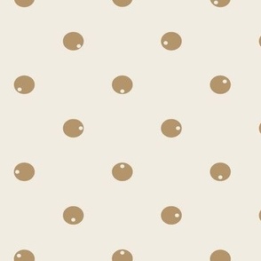 Dotted Dots - creamy white _ lion gold mustard - polka dot