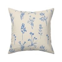 Blue French Country Wild Flowers Floral