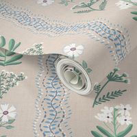 French linen botanical stripe - 10.5”
