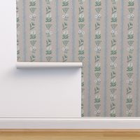 French linen botanical stripe - 10.5”