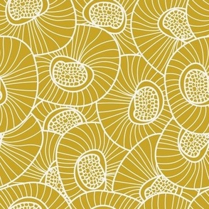 Bold Minimalist Botanical Abstract - Luxe Gold - Medium Scale.