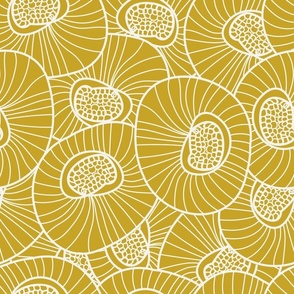 Bold Minimalist Botanical Abstract - Organic Luxe Gold. 