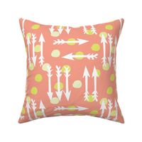 Dotty Arrows 452 (salmon, key lime & white)