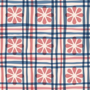 French Country Overlapping Floral Plaid - Medium