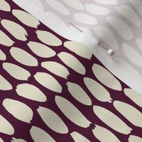 Dotted Painted Rain - Cream on Plum 