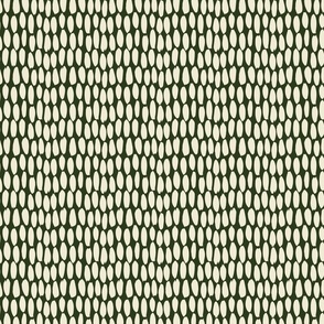 Dotted Painted Rain - cream on green