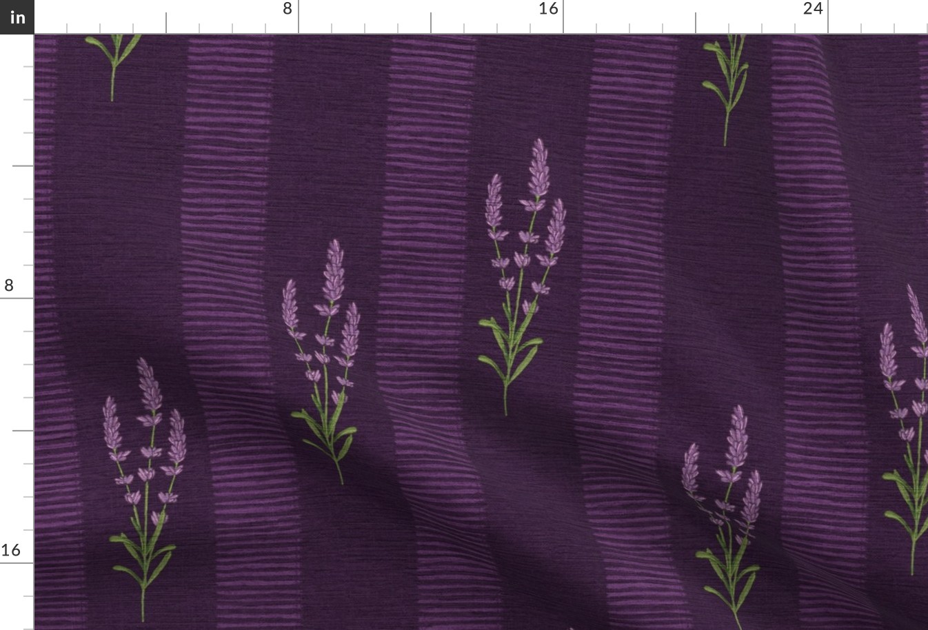 Rustic Lavender Stripes On deep purple with texture - medium scale
