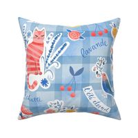 french summer cherry cats lavender blue // large 