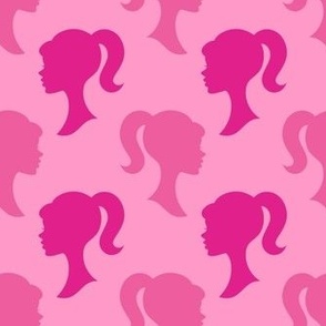 Medium Scale Girl Silhouettes in Pink