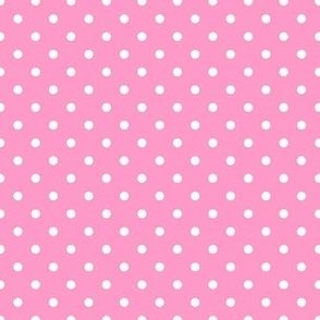 Smaller Scale Polkadots White on Light Pink