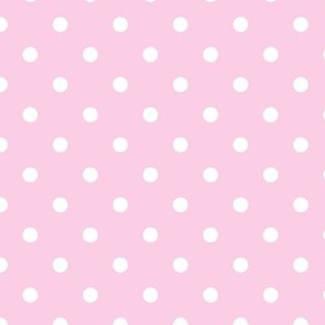 Bigger Scale Polkadots White on Pale Pink
