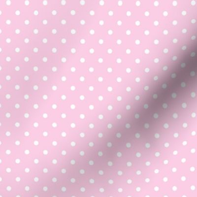 Smaller Scale Polkadots White on Pale Pink