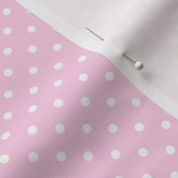 Smaller Scale Polkadots White on Pale Pink