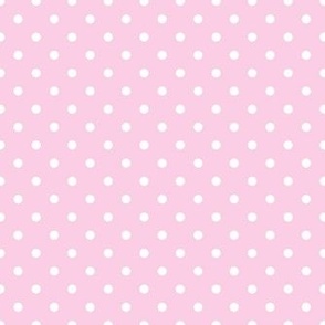 Smaller Scale Polkadots White on Pale Pink