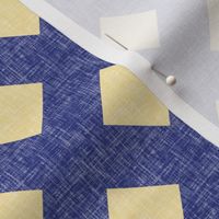 Texturised diagonal Prussian blue + buttery-cream lattice by Su_G_SuSchaefer
